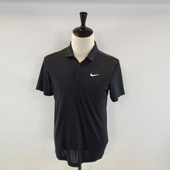 Men's Nike Dri-Fit Black Polo - Picture 1 of 3